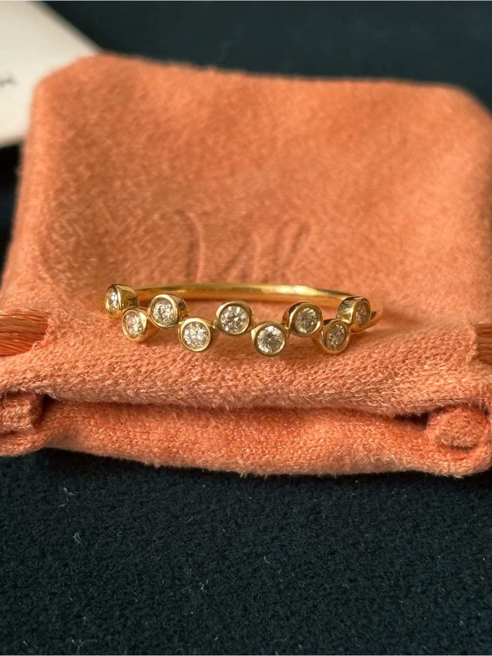 BNWOT mejuri ziggy bezel lab grown diamond ring in 14k yellow gold - size 8